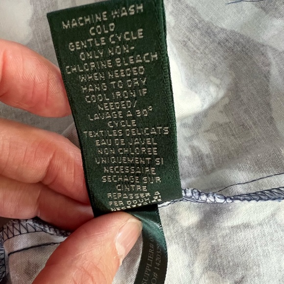 Lauren Ralph Lauren Blue and White Floral Fit and Flare Dress Size 6 - Picture 7 of 7